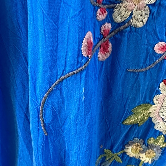 Johnny Was Vibrant Blue Embroidered Blouse - Picture 7 of 7